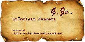 Grünblatt Zsanett névjegykártya